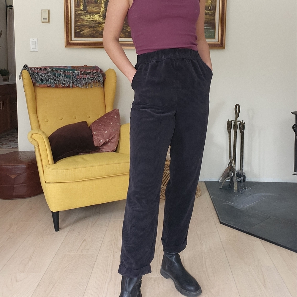 Twik Black Cropped Corduroy Pants